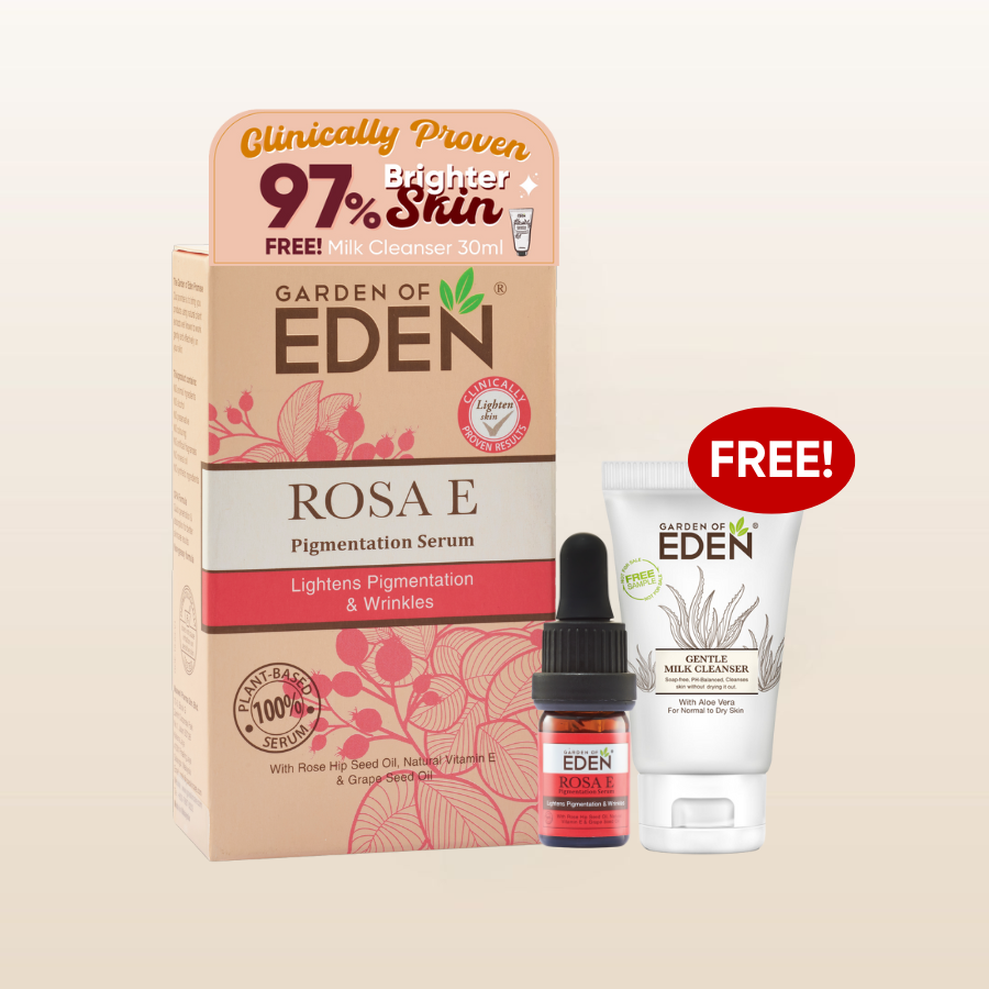 Rosa E Pigmentation Serum 5ml FREE Gentle Milk Cleanser 30ml